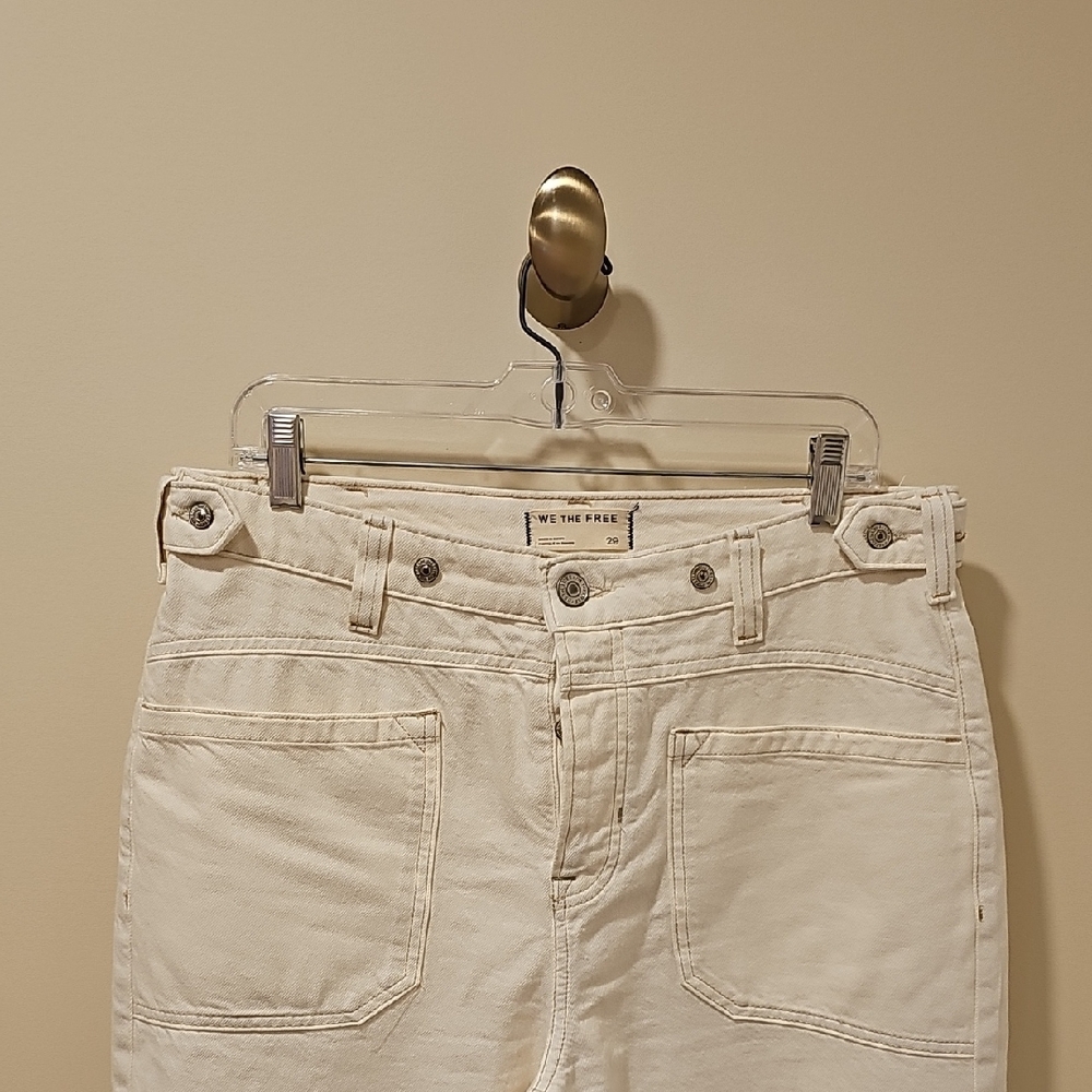 We The Free Free People Palmer Cuffed Denim Jeans; Size 29; EUC; Eggshell - Picture 8 of 10